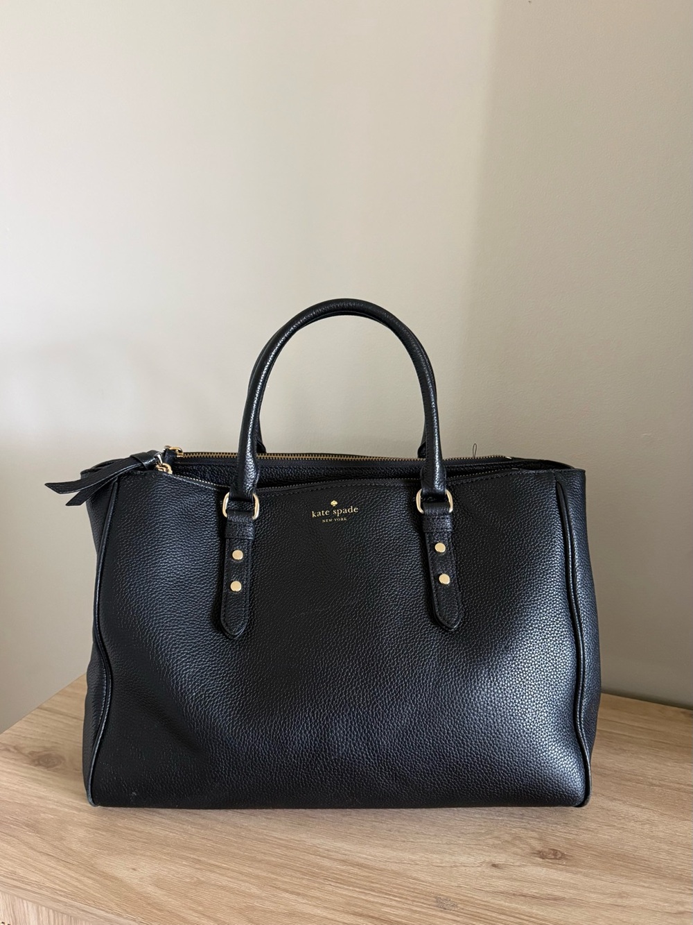 Kate Spade Mulberry Street Leighann Tote – Black Pebbled Leather
